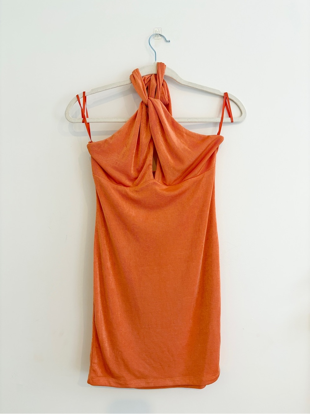 NWT Urban Outfitters Kiss The Sky Orange Tie Halter Mini Dress M